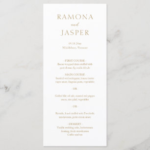 Ramona Guld Minimal Elegant bröllop Meny