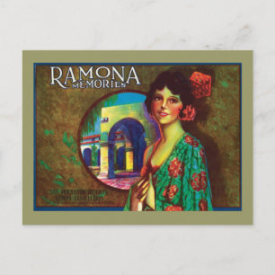 Ramona Memories Vintage Label Vykort