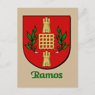 Ramos Family Heraldic Shield Vykort