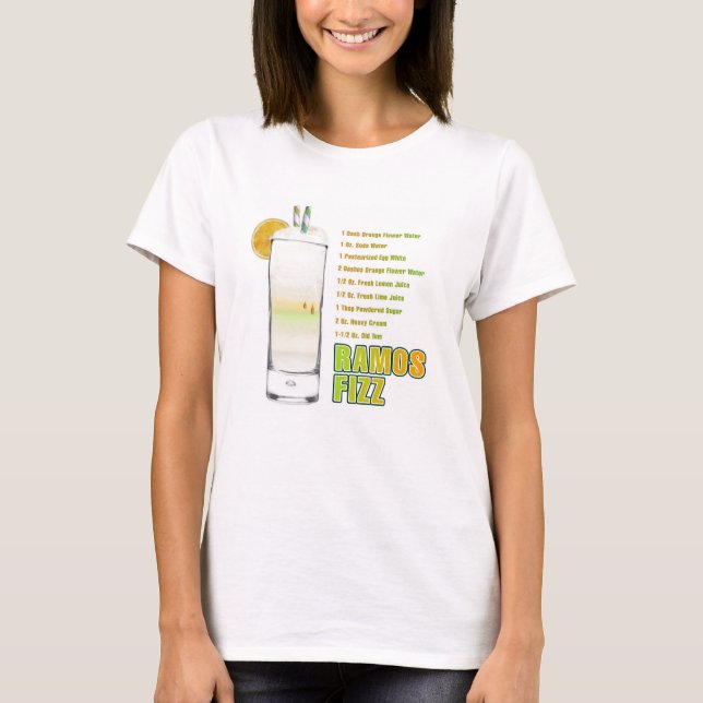 Ramos Gin Fizz Cocktail Recipe Art Clothing &  T Shirt (Framsida)
