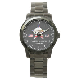 Rampant Eagle, den amerikanska Flagga Patriotic Armbandsur
