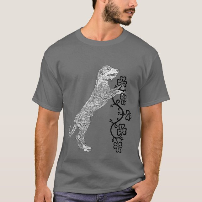 Rampant kelttic Irish Wolfhound T Shirt (Framsida)