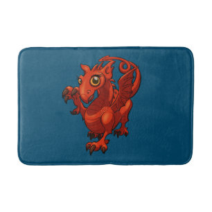 Rampant Little Welsh Baby Red Dragon Tecknad Badrumsmatta