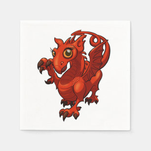 Rampant Little Welsh Baby Red Dragon Tecknad Pappersservett