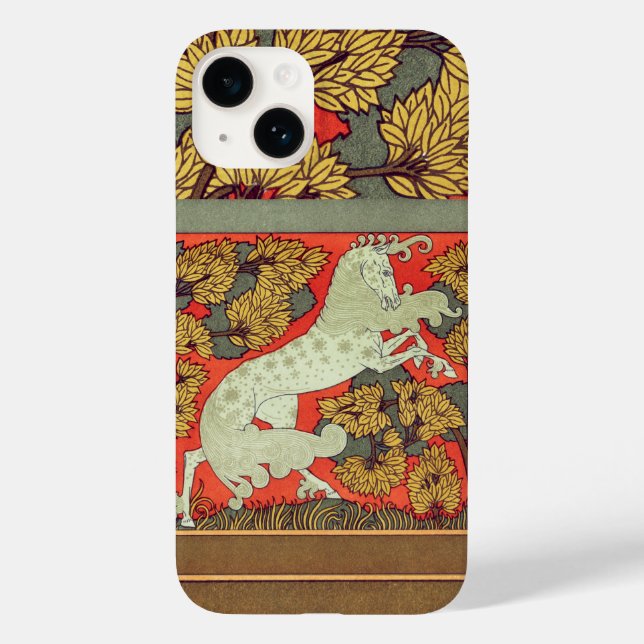 RAMPANT WHITE HORSE, TRÄD I WOODLAND Art nouveau (Baksida)