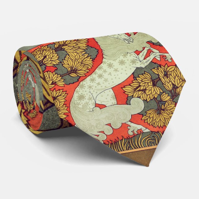 RAMPANT WHITE HORSE, TRÄD I WOODLAND Art nouveau Slips (Rullad)