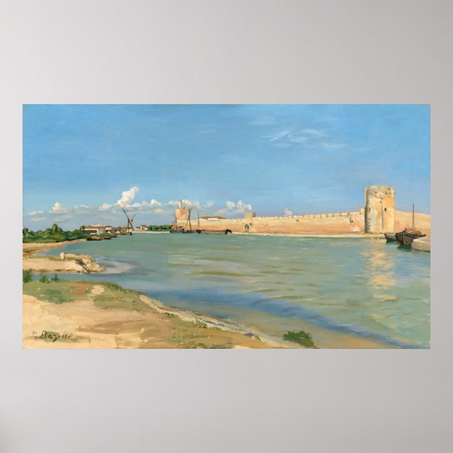 Ramparts, Aigues-Mortes, Frédéric Bazille Fine Art Poster (Framsidan)