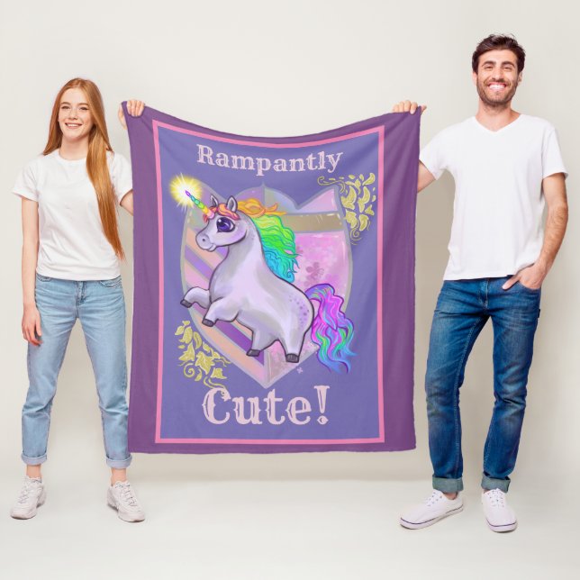 Rampating Cute Unicorn Fleecefilt (På plats)