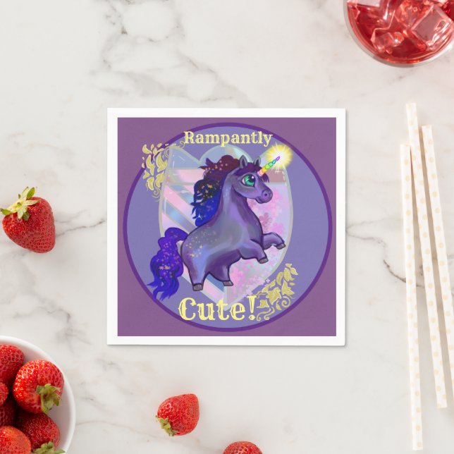 Rampating Cute Unicorn Pappersservett (Insitu)