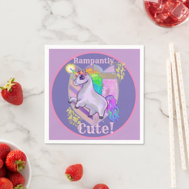 Rampating Cute Unicorn Pappersservett (Insitu)