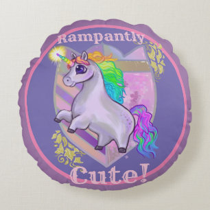 Rampating Cute Unicorn Rund Kudde