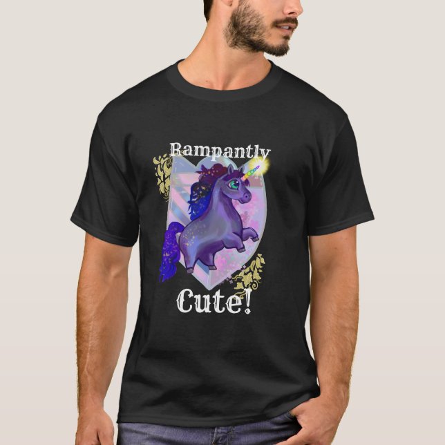 Rampating Cute Unicorn T Shirt (Framsida)