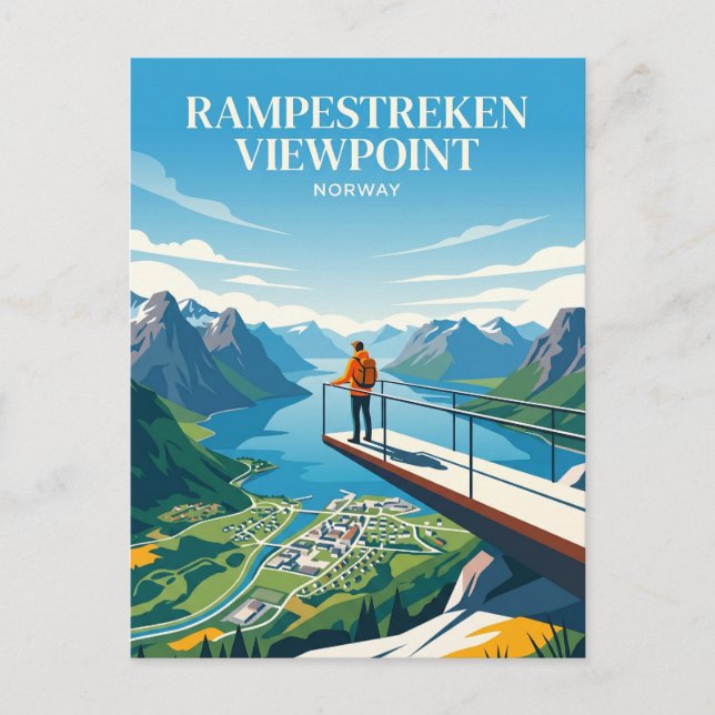 Rampestreken utsiktspunkt Norge Vykort (Framsida)
