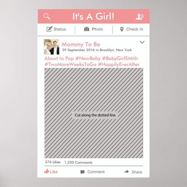 Ramprop för fotobås på sociala mediakalasar poster (Framsidan)