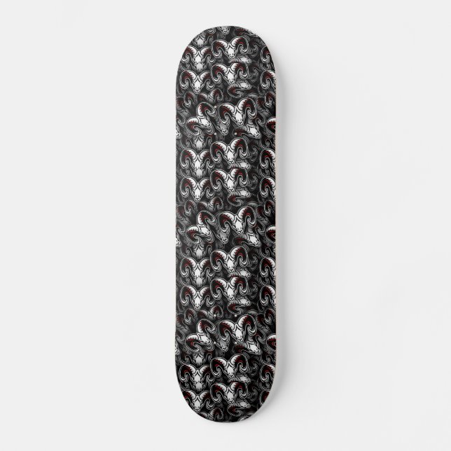 Rams Head Mönster Mini Skateboard Bräda 18,5 Cm (Framsida)