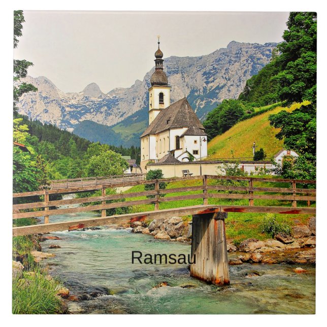 Ramsau, bayerska Alpernor Kakelplatta (Framsidan)