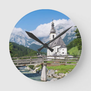 Ramsau församlings kyrka i Bayern, Tysklandare Rund Klocka