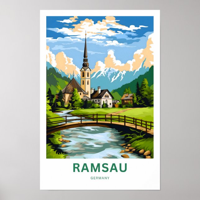 Ramsau Tyskland Travel Print Poster (Framsidan)