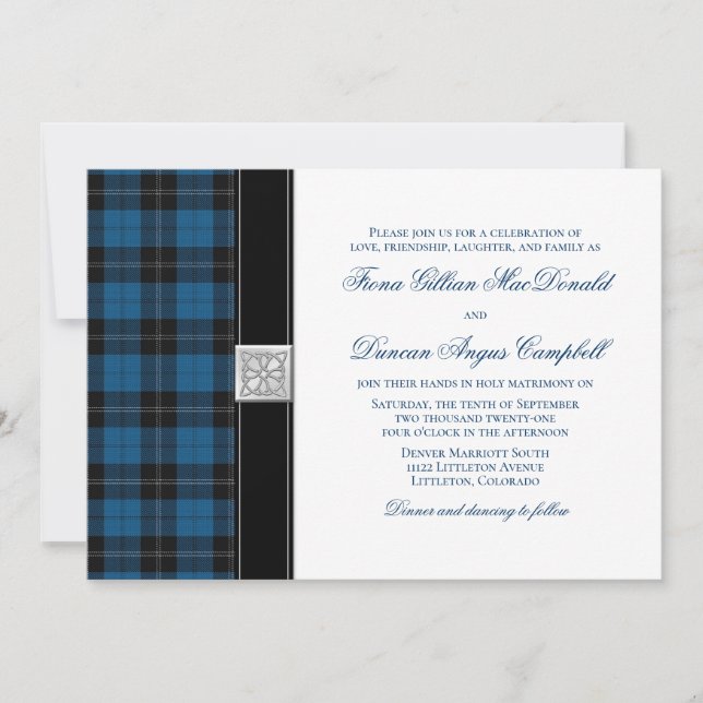 Ramsay Hunting Tartan Celtic Wedding bjudande Inbjudningar (Framsida)