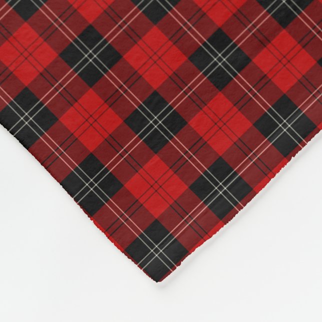 Ramsay Klan Black och Red Tartan Fleecefilt (Hörn)