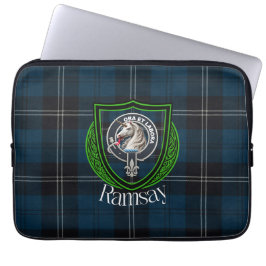 Ramsay Scottish Clan Tartan and Crest Laptop Fodral