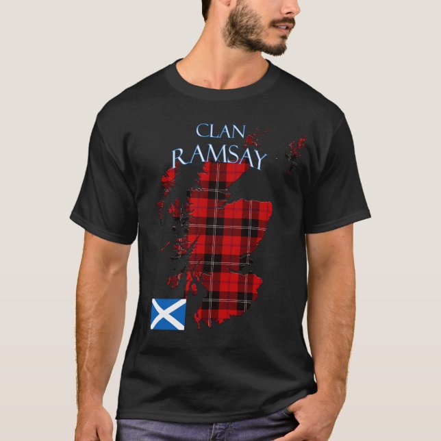 Ramsay Scottish Klan Tartan Scotland T Shirt (Framsida)