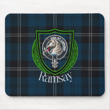 Ramsay skotska klanens tartan och vapensköld