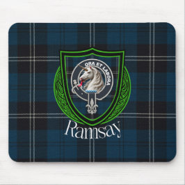 Ramsay skotska klanens tartan och vapensköld musmatta