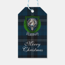 Ramsay skotska klanens tartan & vapensköld presentetikett