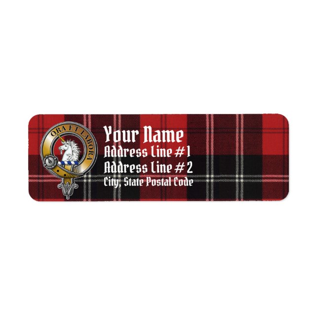 Ramsay Tartan & Badge Returadress Etikett (Framsidan)