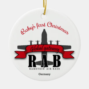 Ramstein Luft Base Baby Första jul Ceramic O Julgransprydnad Keramik