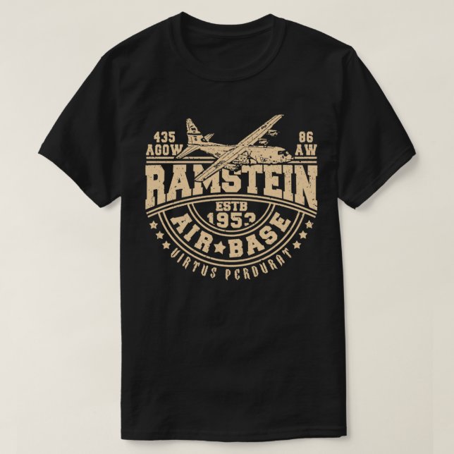 Ramstein Luft Base USAF Rheeland Palatinate German T Shirt (Design framsida)