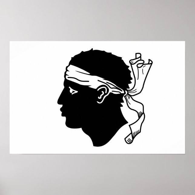 Ramtryck med Flagga av Korsika, Frankrike Poster (Framsidan)