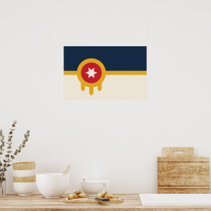 Ramtryck med Flagga av Tulsa, Oklahoma Poster