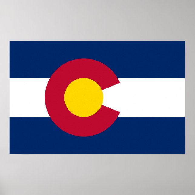 Ramutskrift med Colorado Flagga, USA Poster (Framsidan)