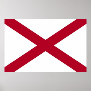 Ramutskrift med Flagga av Alabama, USA Poster