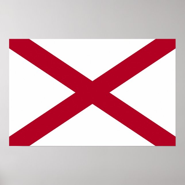 Ramutskrift med Flagga av Alabama, USA Poster (Framsidan)