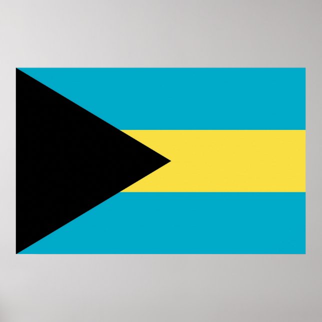Ramutskrift med Flagga av Bahamas Poster (Framsidan)