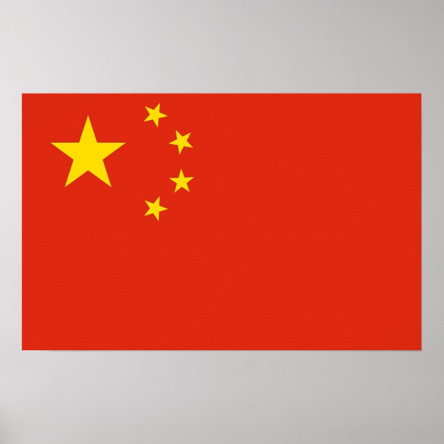 Ramutskrift med Flagga av China Poster (Framsidan)