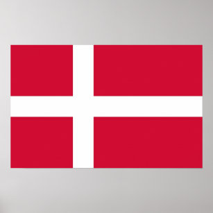 Ramutskrift med Flagga av Danmark Poster