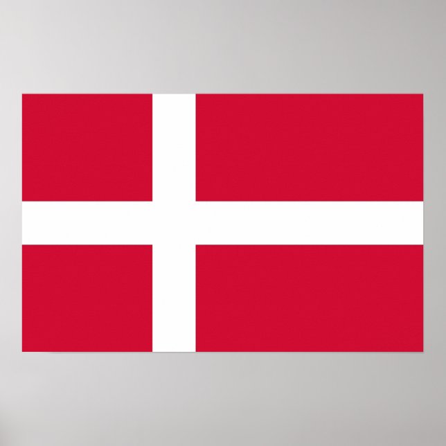 Ramutskrift med Flagga av Danmark Poster (Framsidan)