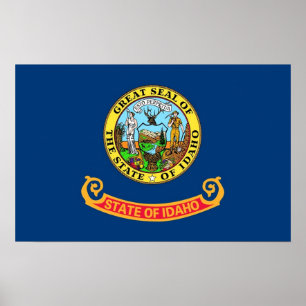 Ramutskrift med Flagga av Idaho, USA Poster