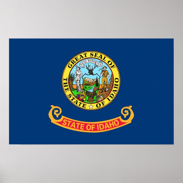 Ramutskrift med Flagga av Idaho, USA Poster (Framsidan)