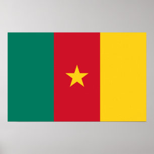 Ramutskrift med Flagga av Kamerun Poster