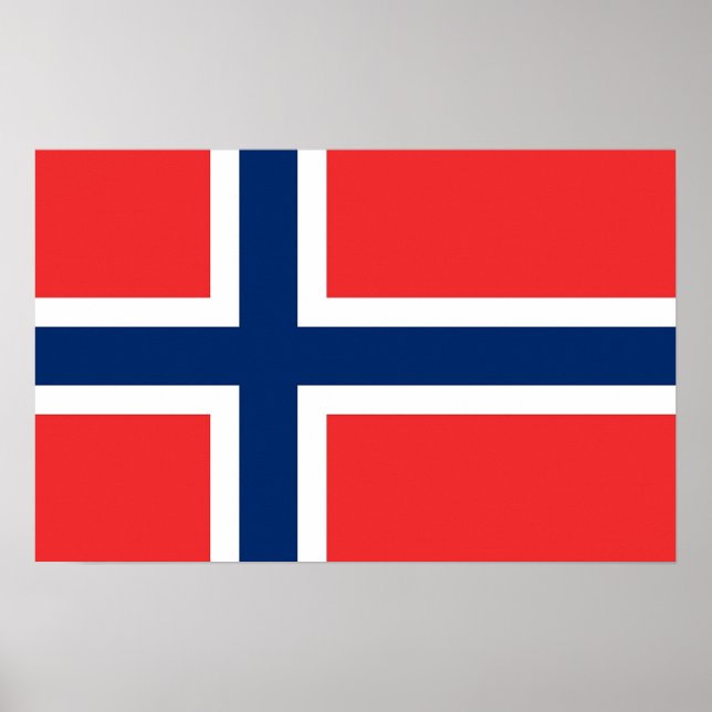 Ramutskrift med Flagga av Norge Poster (Framsidan)