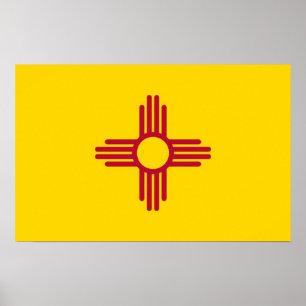 Ramutskrift med Flagga i New mexico, USA Poster