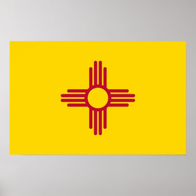 Ramutskrift med Flagga i New mexico, USA Poster (Framsidan)