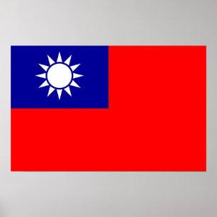 Ramutskrift med Flagga Taiwan Poster