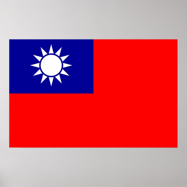 Ramutskrift med Flagga Taiwan Poster (Framsidan)