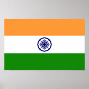 Ramutskrift med Indiens Flagga Poster